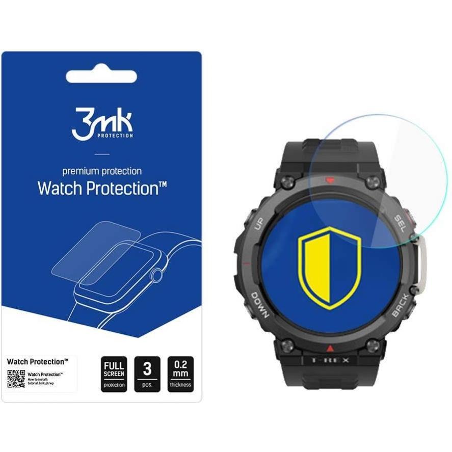3MK Watch Protection FlexibleGlass Lite do Amazfit T-Rex 2, Smartwatch Zubehör, Transparent