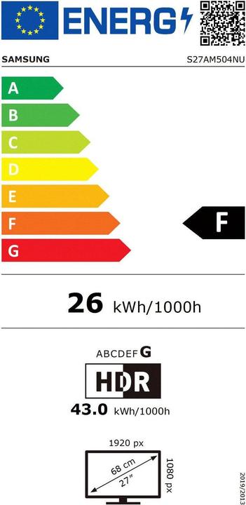 Energie-Label Samsung Smart Monitor M5 S27AM504NU (1920 x 1080 Pixel, 27")