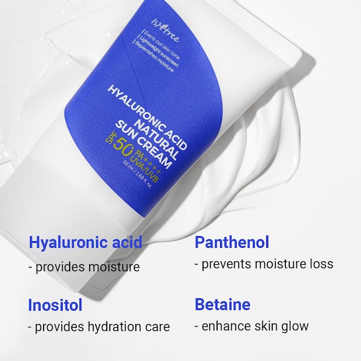 Produktbild Isntree Hyaluronic Acid Natural Sun Cream (Sonnencreme Gesicht, SPF 50+, 50 ml)