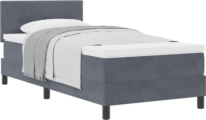 VidaXL Boxspringbett mit Matratze Dunkelgrau 90x200 cm Samt (90 x 200 cm)