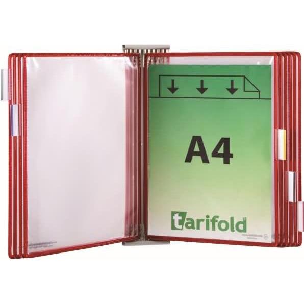 Tarifold, Informationsschild, Wand-Sichttafelsystem 424103 DIN A4 rot mit 10 St. Sichttafeln