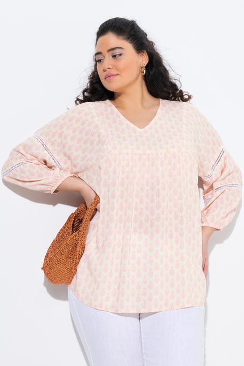 Produktbild Ulla Popken Bluse, Kaktus, A-Linie, 3/4-Arm, Spitze (50, 52)