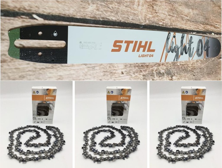 Stihl Führungsschiene Light 04 40cm / 16" - 3/8" - 1,6 mm 30030007713 + 3x Kette 36210000060 (40 cm)