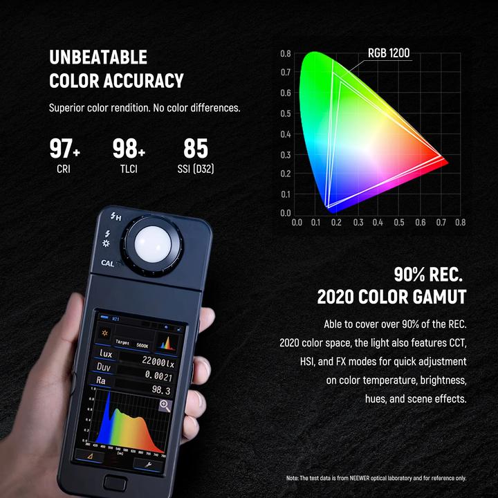 Actual product image Neewer (10102572) RGB1200 Metal RGB LED Video Light 60W with App Control V4 (Video light)