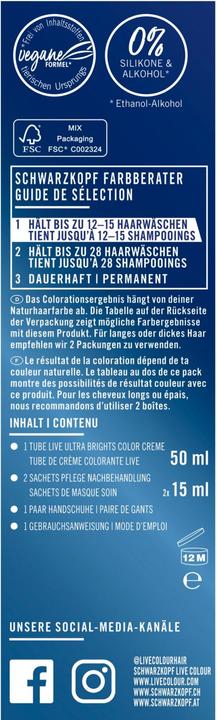 Image du produit Schwarzkopf Live Ultra Brights (92 Pillar Box Rouge)