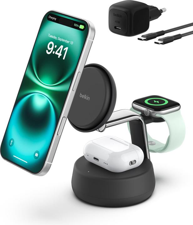 Produktbild Belkin UltraCharge Pro 3-in-1 Qi2 Ladestation (25 W)