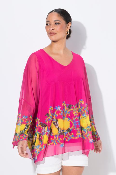 Produktbild Miamoda Meshbluse, oversized, Zitronen-Bordüre (54)
