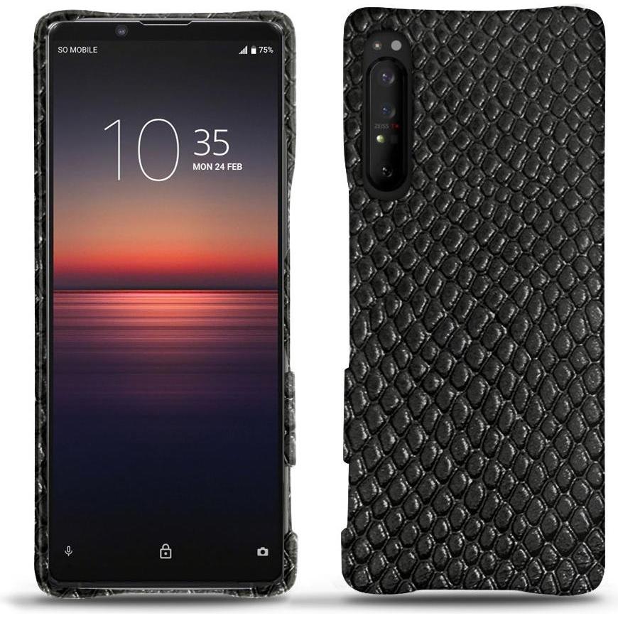 Noreve Lederschutzhülle (Sony Xperia 1 II), Smartphone Hülle, Schwarz