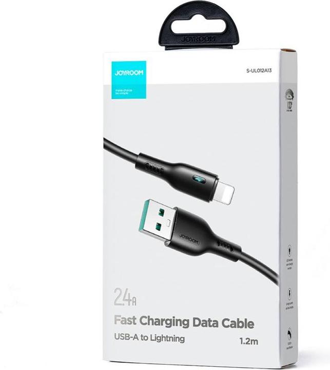 Produktbild Joyroom USB cable - Lightning 2.4A 1.2m S-UL012A13 - black (1.20 m, USB 2.0)