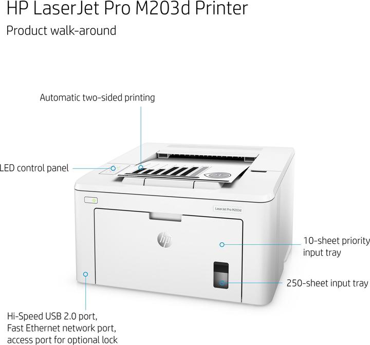 Image du produit HP M203dn LaserJet Pro (Laser, Noir et blanc)