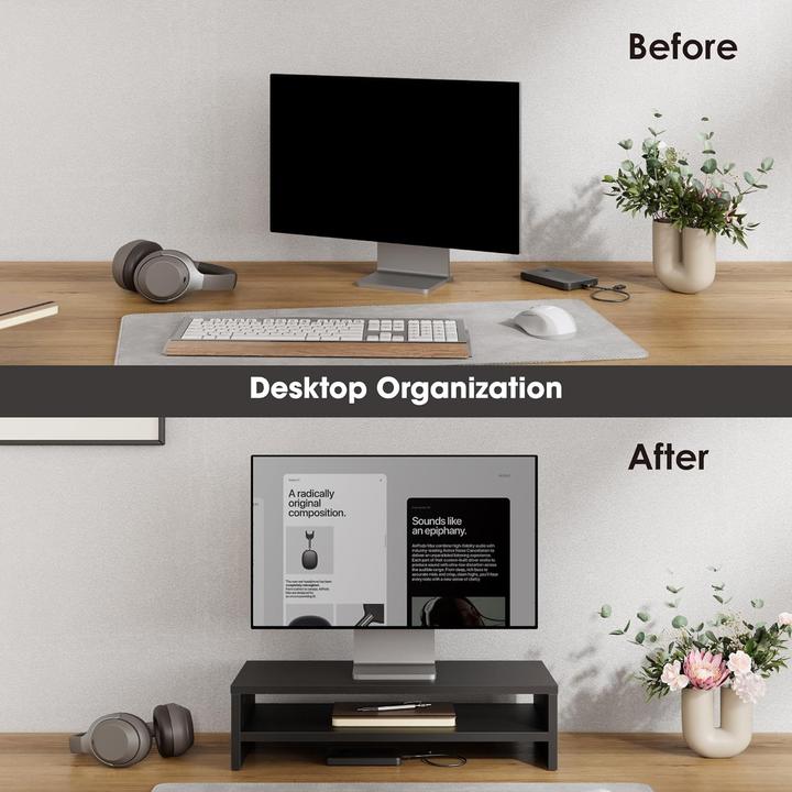 Actual product image Fitueyes Monitorständer mit 2 Ebenen und Stauraum