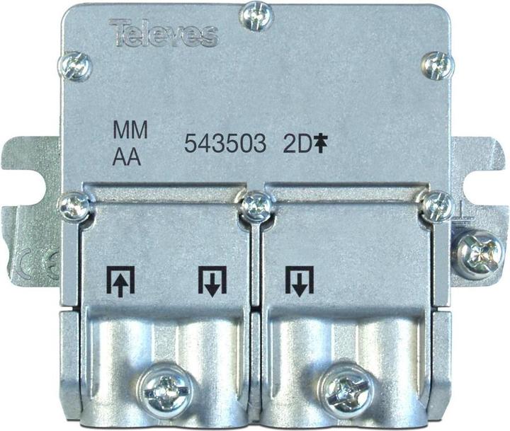 Televes EFV 2N 2-weg Easy-F verdeler 5-2400 MHz 5dB (4 dB, Spruitstuk en aftakking)