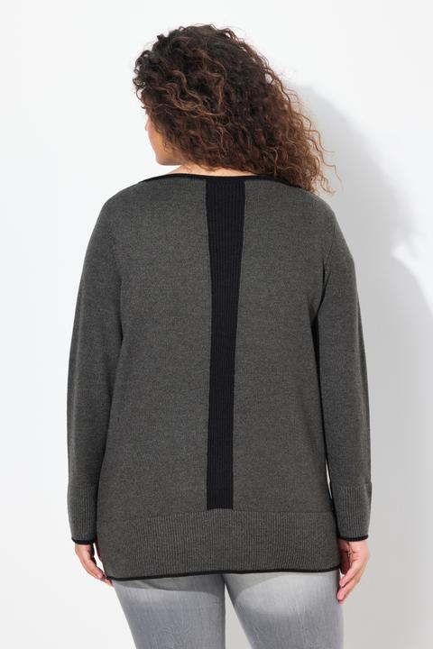 Produktbild Ulla Popken Pullover, Saumschlitze, U-Boot-Ausschnitt, Langarm (42, 44)