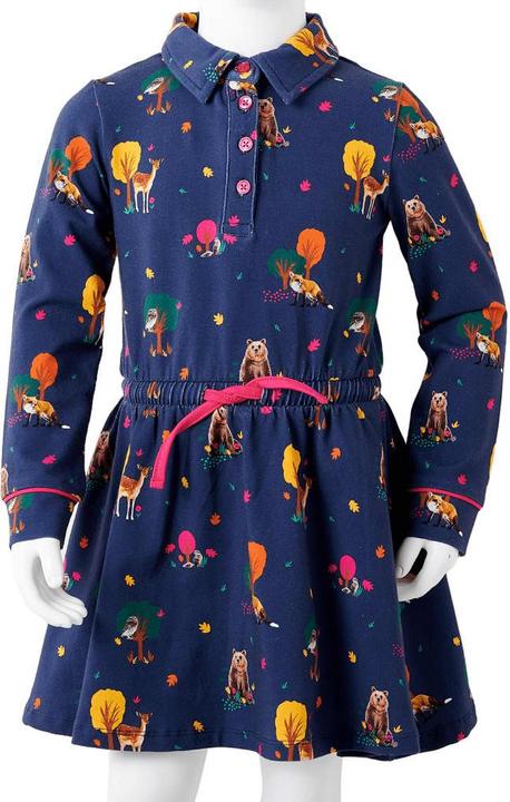Produktbild VidaXL Kinderkleid mit Langen Ärmeln und Kordelzug Marineblau (104)