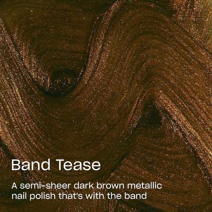 Image du produit OPI Nail Lacquer Band Tease Semi-Sheer Dark Gold Brown Metallic Chip Resistant (Band Tease, Vernis couleur)