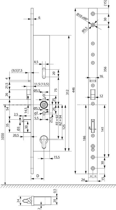 Actual product image effeff Self-locking anti-panic locks 309NE