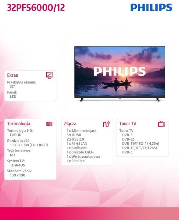 Actual product image Philips 32PFS6000/12 (32", F6000F, LED, Full HD, 2025)
