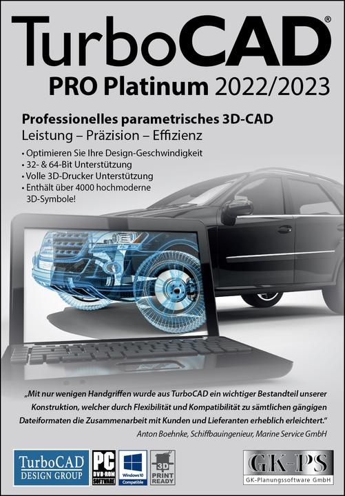 Actual product image Avanquest TurboCAD 2022/2023 Pro Platinum Download Code (1 User, unlimited)