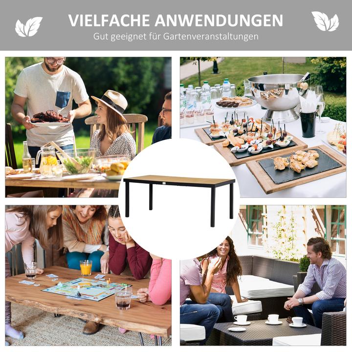 Produktbild Outsunny Esstisch mit Alurahmen (190 x 90 x 74 cm)