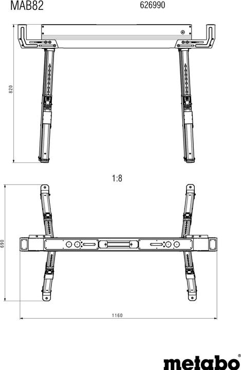 Productafbeelding Metabo Werkset MAB 82 (116 cm, 116 cm)