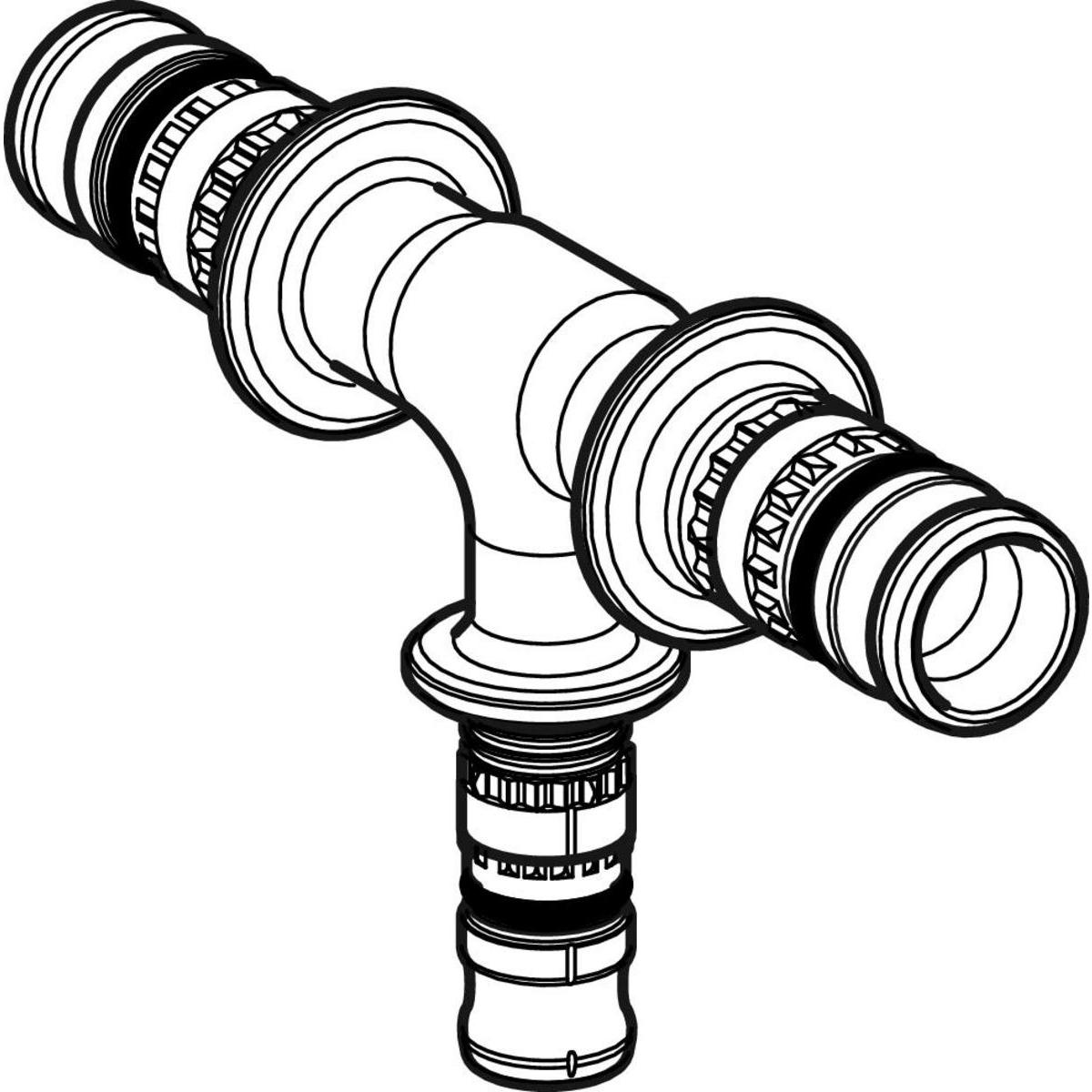 Thumbnail - Geberit, Rohrverbindungstechnik, Mepla T-Stück reduziert PVDF, d26-20-20 (T-Verbindung)