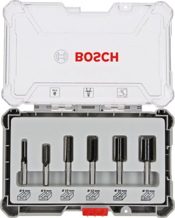 Produktbild Bosch Professional Zubehör 6-teiliges Nutfräser-Set, 8-mm-Schaft für Handfräsen