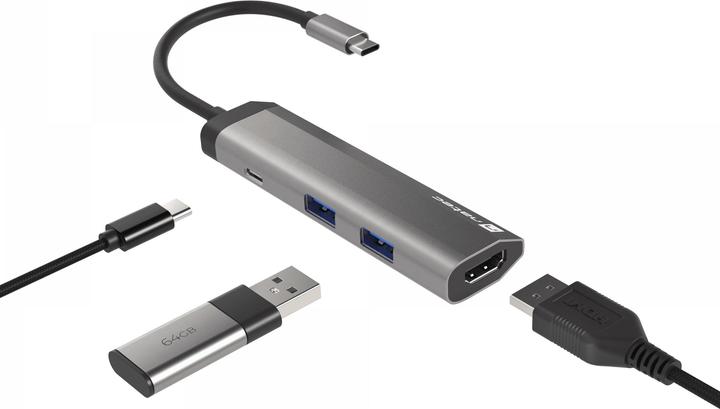 Actual product image Genesis NATEC Multiport Fowler Slim USB-C (USB-C, 3 ports)