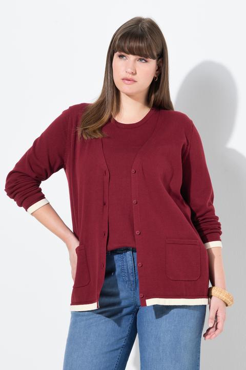 Produktbild Ulla Popken Strickjacke, V-Ausschnitt, Langarm (50, 52)