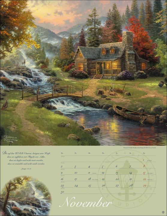 Actual product image Thomas Kinkade: Land im Licht Kalender 2026 (34 x 44 cm)