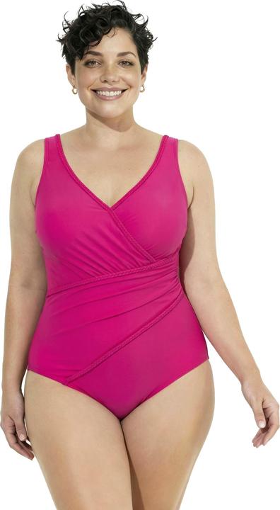 Produktbild Ulla Popken Badeanzug, Paspeln, drapiert, Softcups (46)