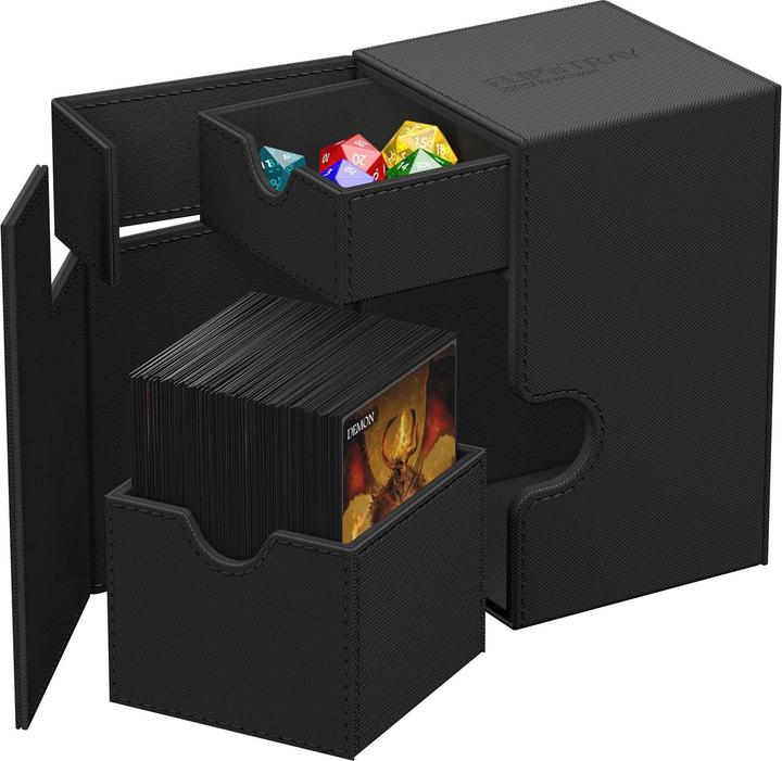 Actual product image Ultimate Guard Card Box Flip'n'Tray XenoSkin Monocolor 100+ Black