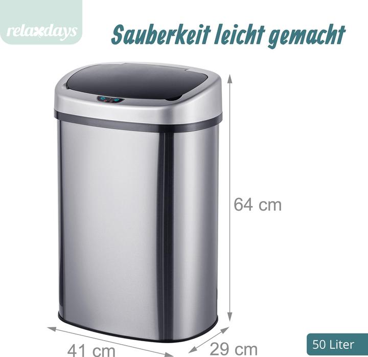 Produktbild Relaxdays Sensor-Mülleimer (50 l)