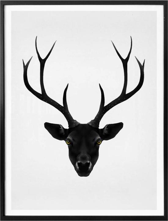 Image du produit Trenddeko The Black Deer - Le cerf noir (30 x 40 cm)
