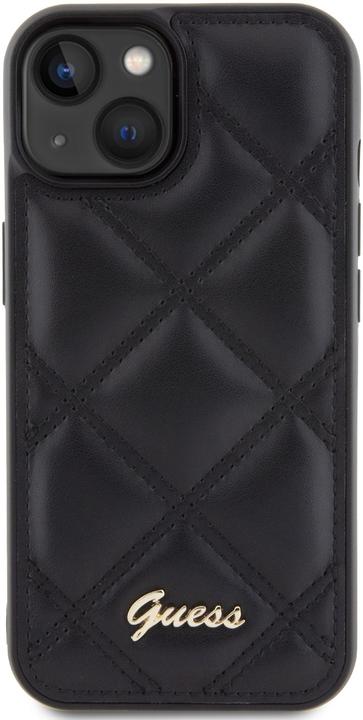 Actual product image Guess GUHCP15SPSQSQSK iPhone 15 6.1" czarny/black hardcase Quilted Metal Logo (Apple iPhone 15)