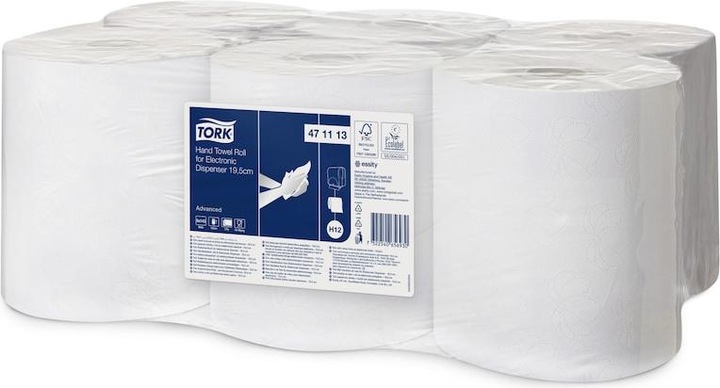 Actual product image Tork Håndklaedeark Advanced H12 2-lag hvid 471113 enMotion 6rl - (6 ruller pr. karton) (6 x)