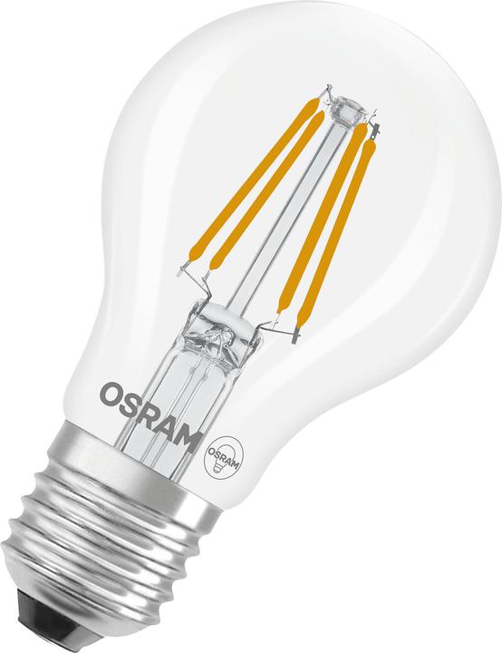 Produktbild Osram LED Leuchtmittel LED Retrofit CLASSIC A 3.4W 827 Clear E27 Warm weiss 4099854466632 (E27, 470 lm, 6x)