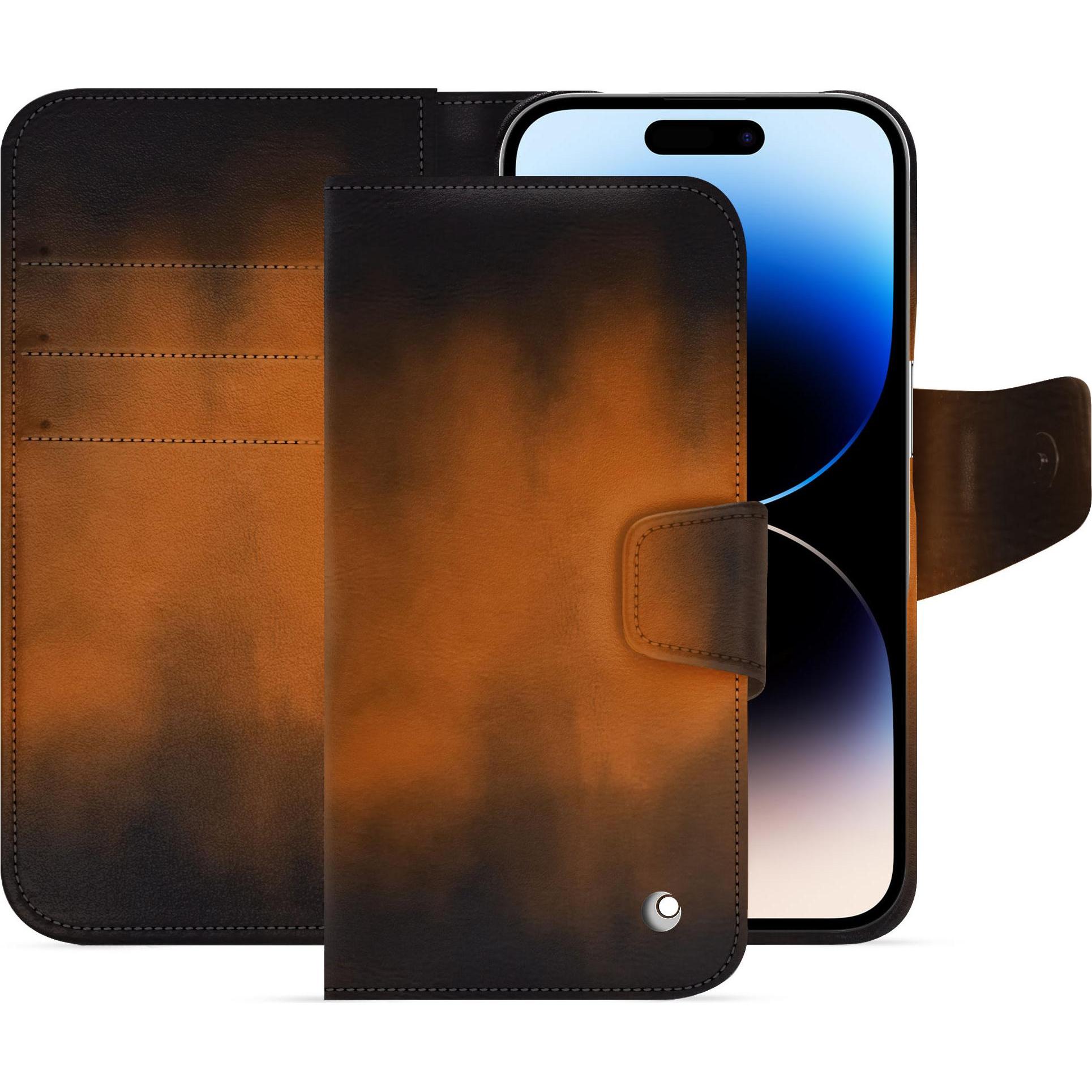 Noreve Lederschutzhülle Apple iPhone 15 Pro (Apple iPhone 15 Pro), Smartphone Hülle, Braun