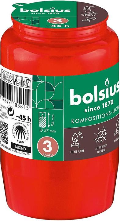 Produktbild Bolsius Kompolicht Nr.3 rot (1 Stk.)
