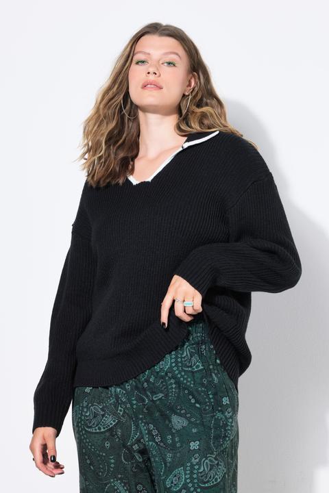 Produktbild Studio Untold Pullover, oversized, Strukturstrick, Polokragen (58)