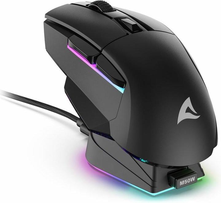 Actual product image Sharkoon SKILLER SGM50W Black (Wireless, Cable)