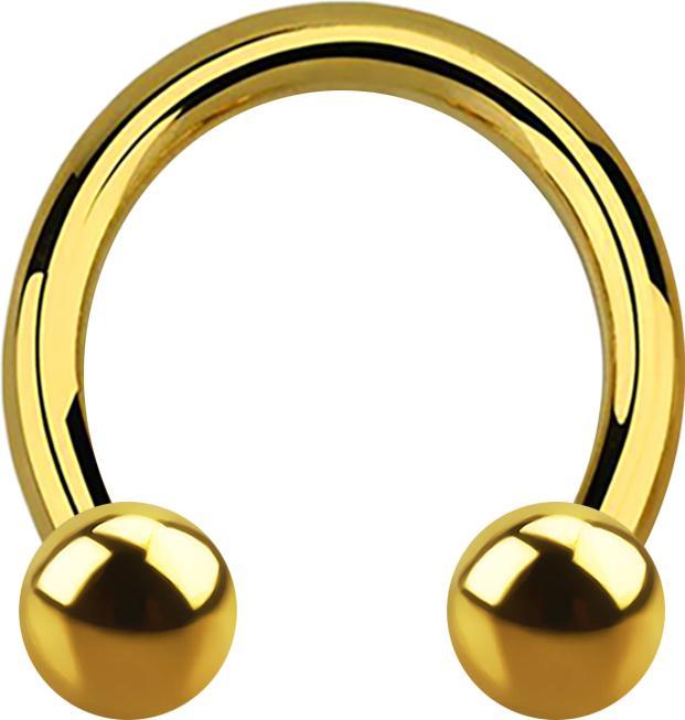 Immagine prodotto Star Piercing Barbell circolare a filo interno placcato oro con due palline (Titanio, senza ottone)