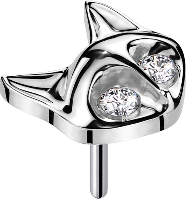 Immagine prodotto Star Piercing Threadless Fuchs silber zwei Augen Kristall silber (Titanio G23, senza ottone)