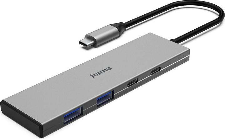 Produktbild Hama USB-C-Hub, 4 Ports, 2x USB-A, 2x USB-C, USB 3.2 Gen2, 10 Gbit/s, PD, Alu (USB-C, 4 Ports)