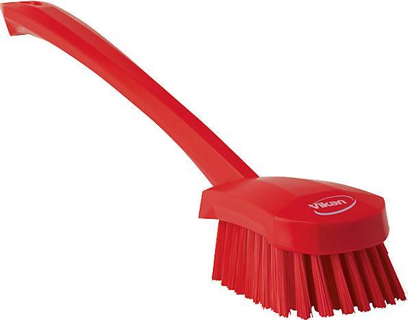 Produktbild Fincke Waschbürste langer Stiel, hart, VE 10 Stk, rot (10 Stk.)