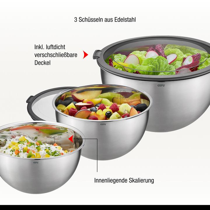 Image du produit GEFU Set de saladiers 'Mondi (24 cm, 4.50 l, 1 x)