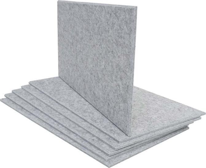 Produktbild Mendler 6er-Set Akustikwandpaneel HWC-L52, schalldämmend 1qm Fläche 60x30cm, hellgrau (6 Stk.)