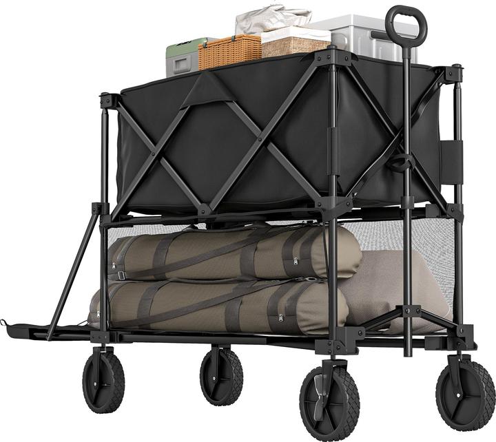 Actual product image Outsunny Gartenwagen Stahl, Polyester Schwarz