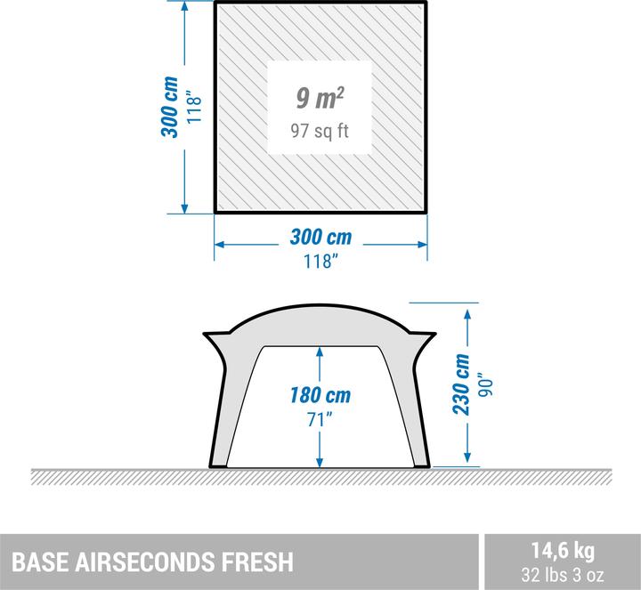 Produktbild Quechua Base Airsecond Fresh (Aufblasbares Zelt, 14.70 kg, 8 Personen)