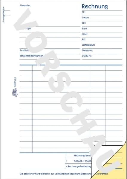 Actual product image Avery Invoice A5 1730 (40 x)