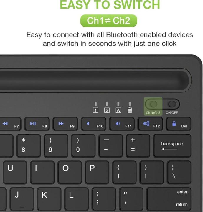 Produktbild Techly Mini Wireless Keyboard 78 Keys (Eng. Int., Kabellos)